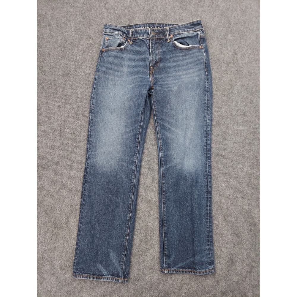 American Eagle Jeans Mens 31x30 Blue Original Bootcut Dark Wash Flex Whiskered